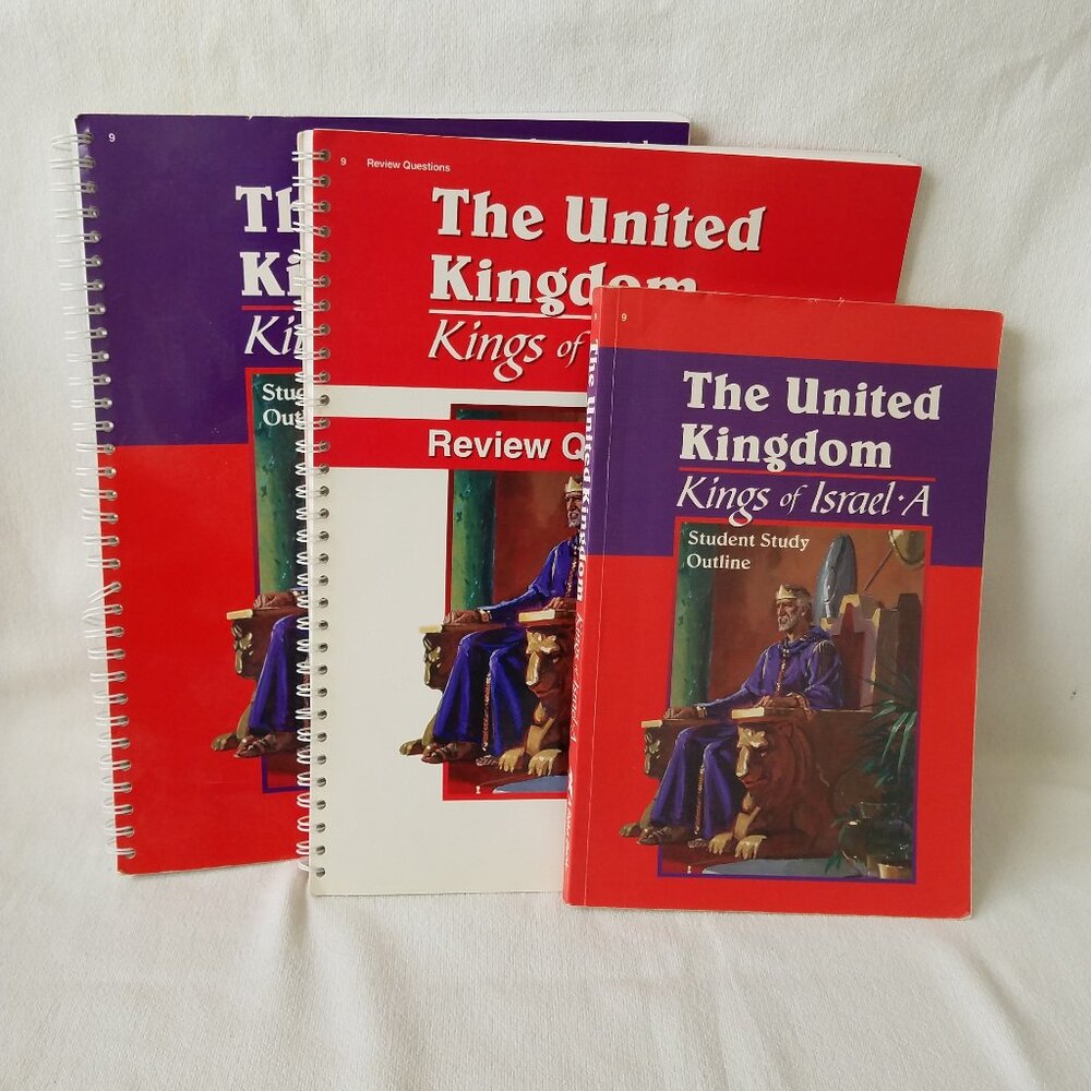 Abeka Book UNITED KINGDOM Kings of Israel ~ Lot of 3